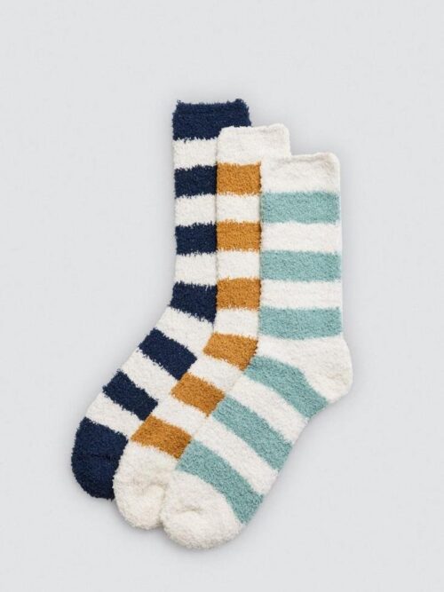 Meias de flanela listradas