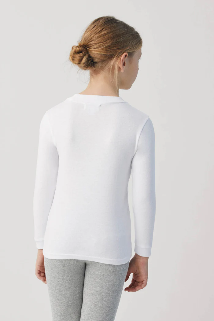 Camisola branca quente de manga comprida com gola semi-cisne - Image 3