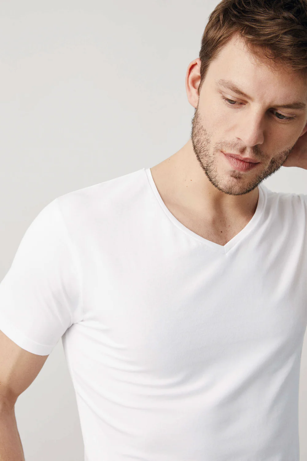 Camisola de manga curta com decote em V - Image 3