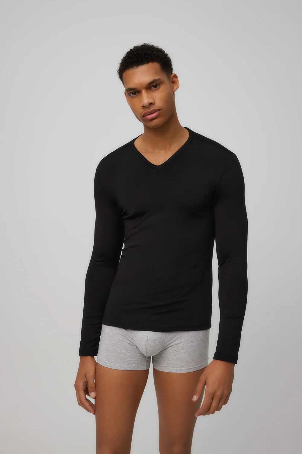 Camisola térmica de manga comprida com decote em V - Image 5