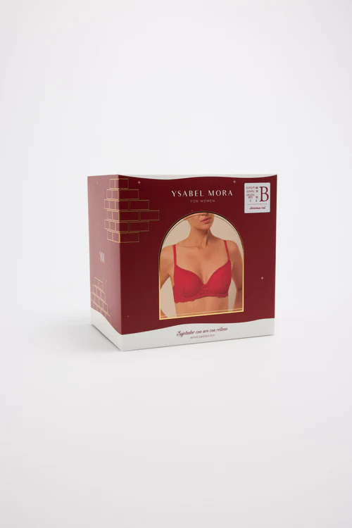 Soutien com aro e bojo de renda vermelha - Image 5