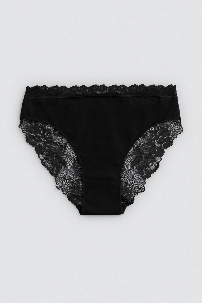 Mini cueca de algodão com renda - Image 4