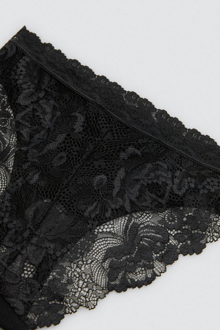 Mini cueca de algodão com renda - Image 3