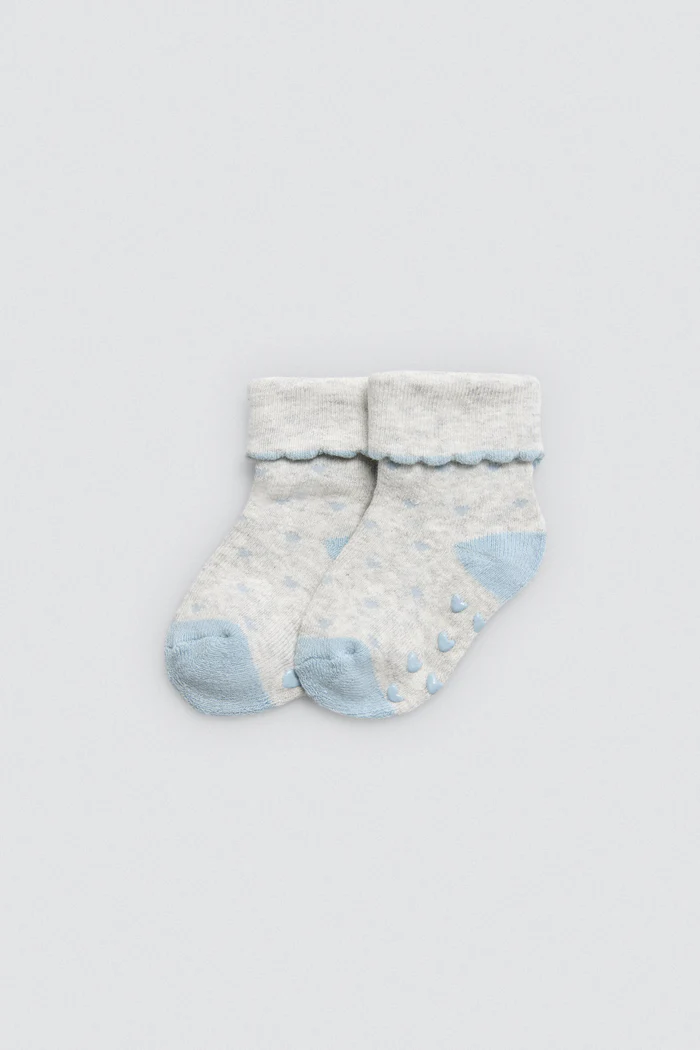 Pacote de 2 meias térmicas antiderrapantes para bebê em tons de rosa - Image 9