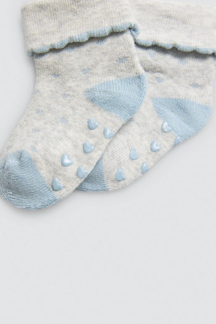 Pacote de 2 meias térmicas antiderrapantes para bebê em tons de rosa - Image 7